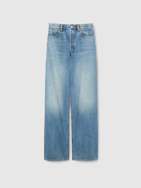 Wide leg denim pants
