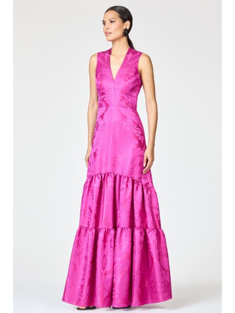 CELLA GOWN - PINK SAPPHIRE DAMASK