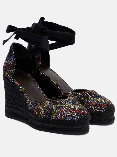 Eva 80 sequined espadrille wedges