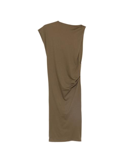 Drap asymmetric midi dress