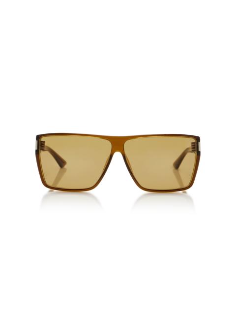 Rectangle-Frame Sunglasses brown