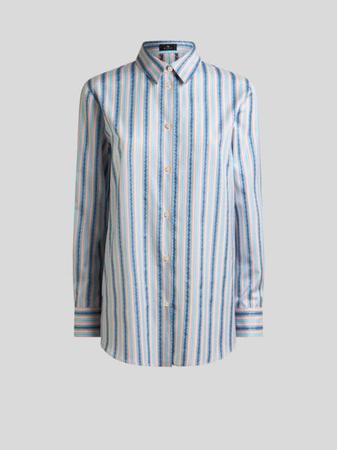 STRIPED COTTON JACQUARD SHIRT WITH FIL COUPÉ PAISLEY