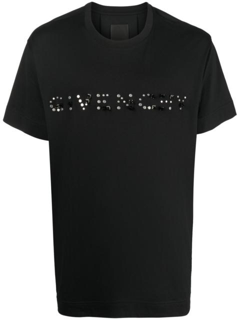 stud-embellished logo cotton T-shirt