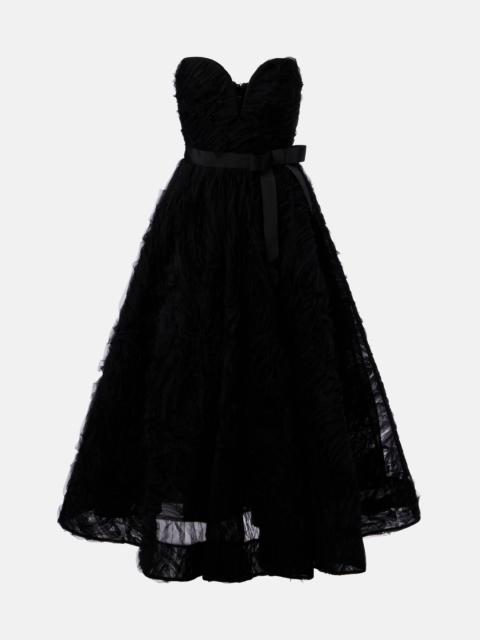 Willow embroidered tulle midi dress