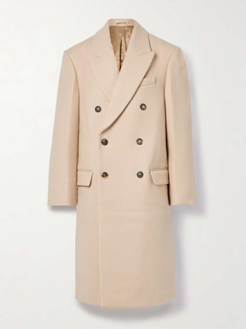 + Hailey Bieber double-breasted wool coat