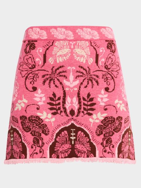Lindy Jacquard Knit Wool-Blend Mini Skirt