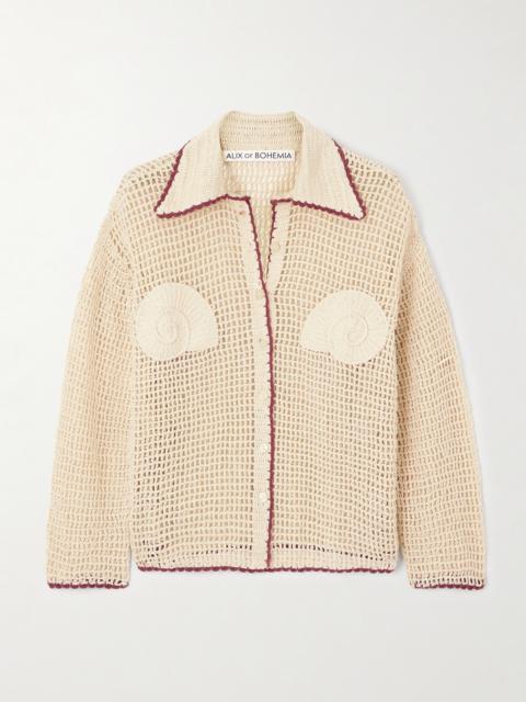 Emery Nautilus Scalloped Crocheted Cotton Shirt