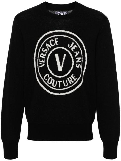 V-Emblem wool jumper