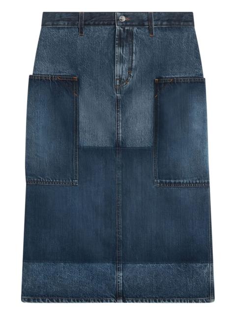 denim midi skirt