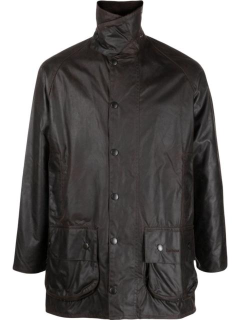 long-sleeve wax-coated jacket