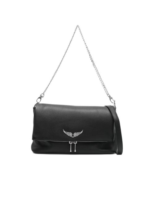 Rock crystal-wing shoulder bag