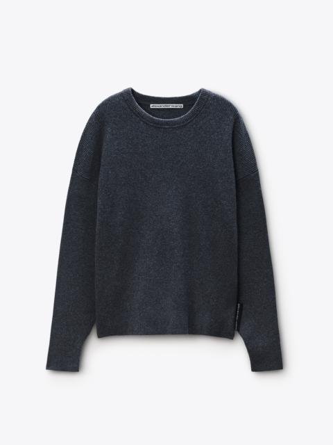 Crewneck Pullover in Stretch Wool Cotton