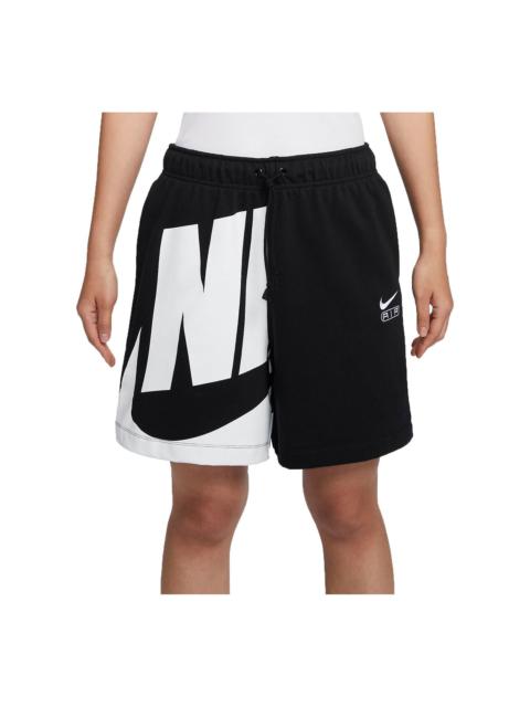 (WMNS) Nike Sportswear Air 6 Fleece Shorts (Asia Sizing) 'Black White' FN2247-010