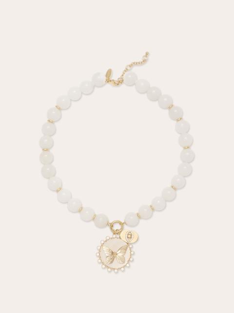 Reva Butterfly Charm Beaded Necklace