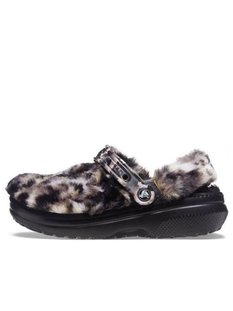(WMNS) Crocs Classic Fur Sure 'Lined Animal Oreo' 207303-0C4