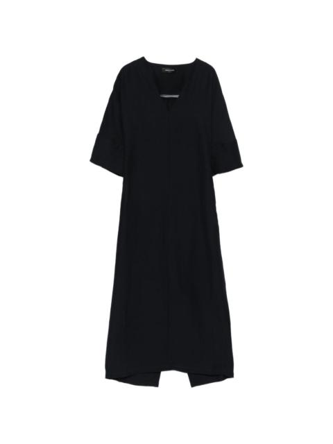 V-neck midi flared dress