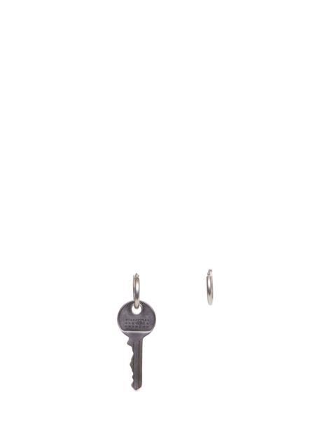 Palladium key and hoop earrings