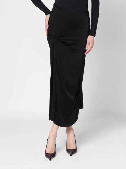 Black midi skirt with draping