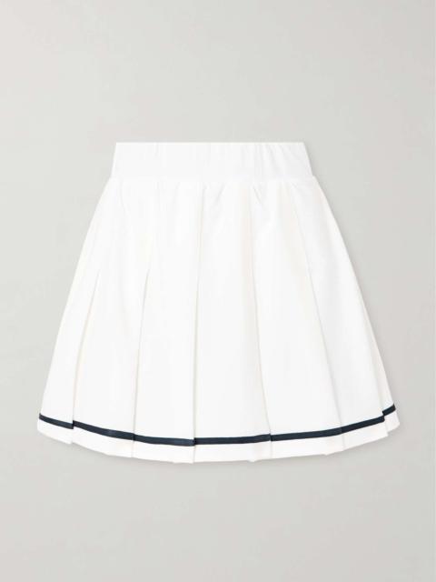 Clarendon striped pleated stretch-twill mini skirt
