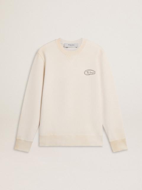 Men's sweatshirt in worn white with print