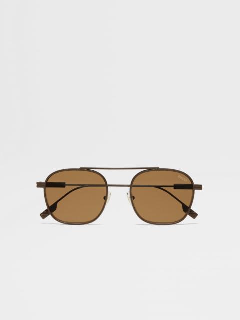 DARK BROWN ORIZZONTE I METAL SUNGLASSES