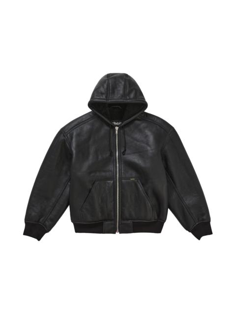 Supreme Schott Shearling Hooded Work Jacket Black