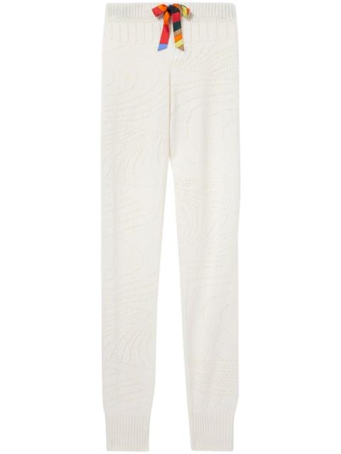 pointelle-knit cashmere track pants