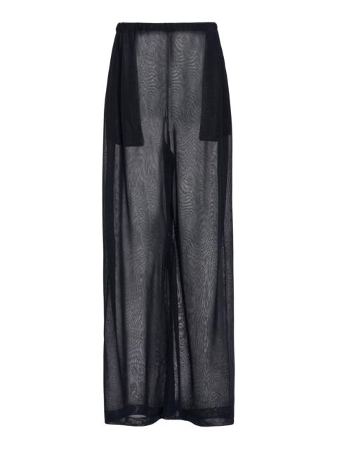 Tailored Wide-Leg Trousers navy