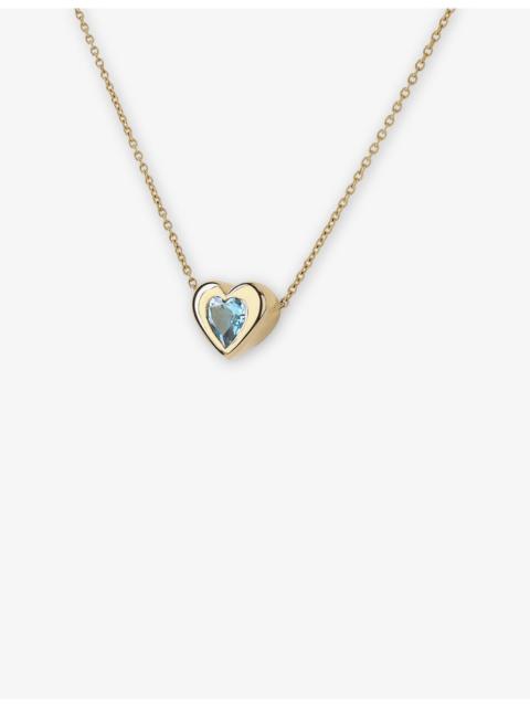 Heart 14ct Yellow Gold And 0.25ct Topaz Necklace