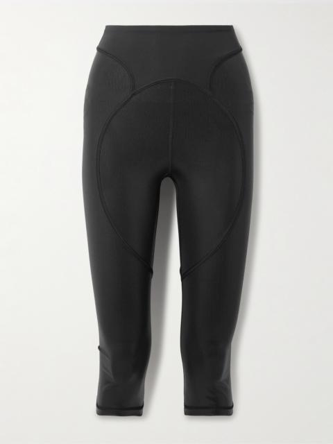 Cropped Paneled Metallic Recycled Leggings