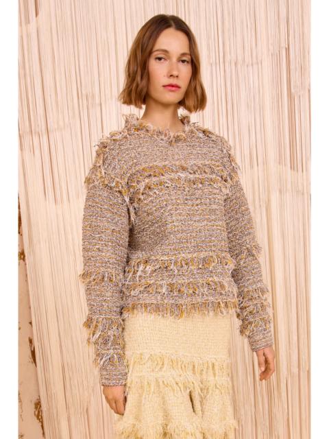 Jael Knit Tweed Long Sleeve Pullover