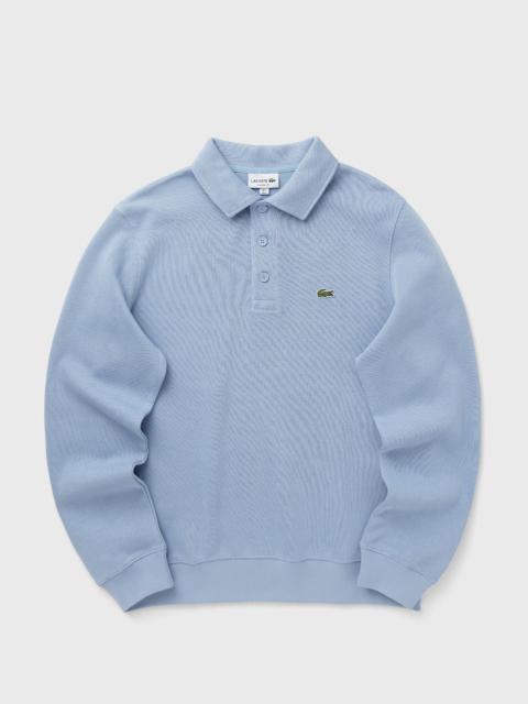 Ribbed Cotton Polo Collar Sweatshirt