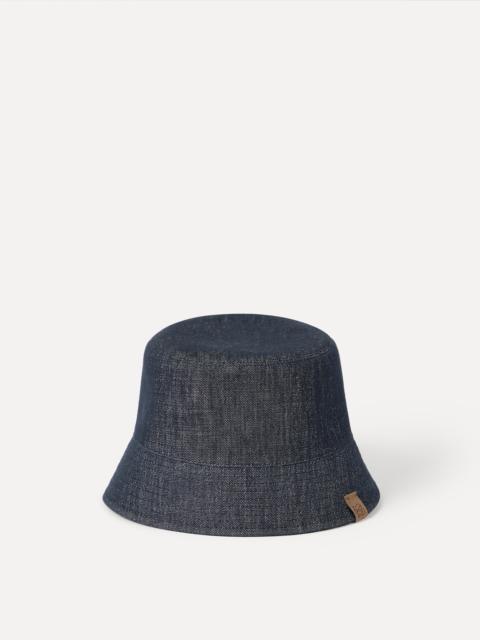 Sparkling no-fade denim bucket hat with monili