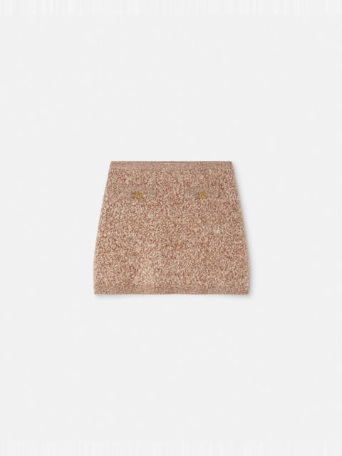 Mouliné Cashmere-Blend Knit Mini Skirt