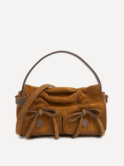 Multi-Pocket Suede Micro Bag