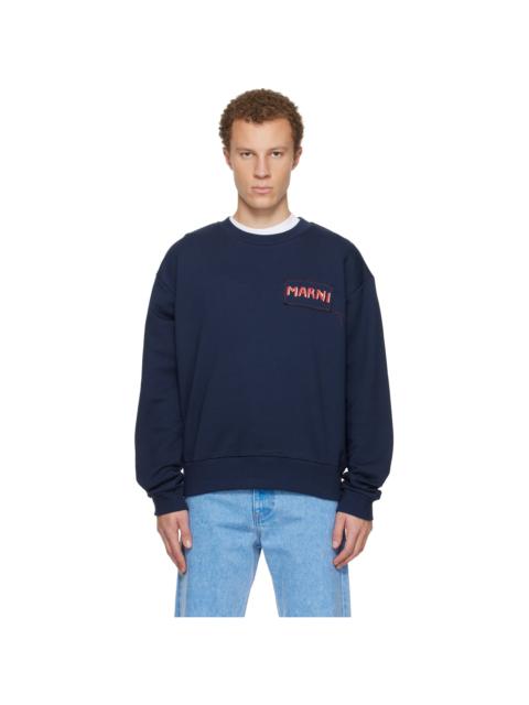 Navy Logo Patch Sweatshirt