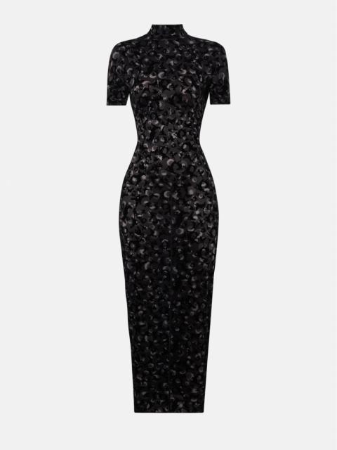 KNOCKOUT DRESS BLACK LEOPARD PRINT