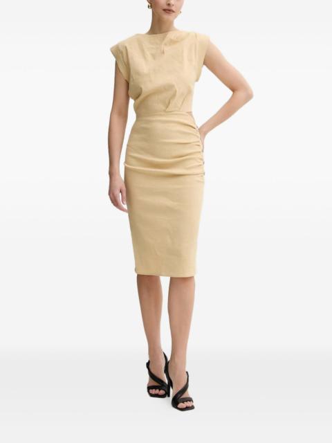 cut-out button-detail midi dress
