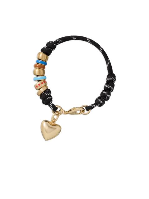 knotted heart-charm bracelet