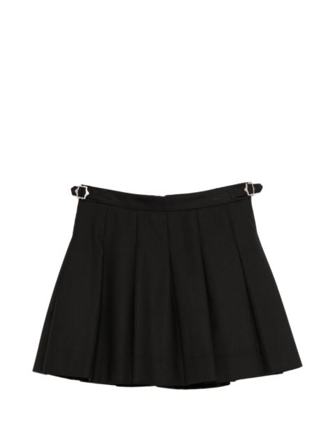 buckle pleated mini skirt