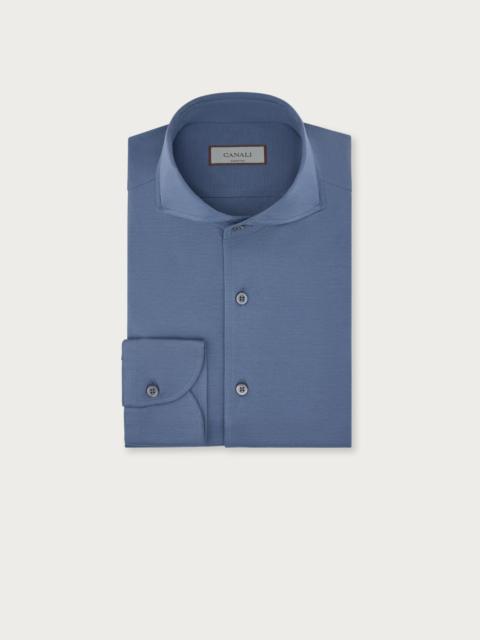 REGULAR-FIT SHIRT IN LIGHT BLUE COTTON JERSEY