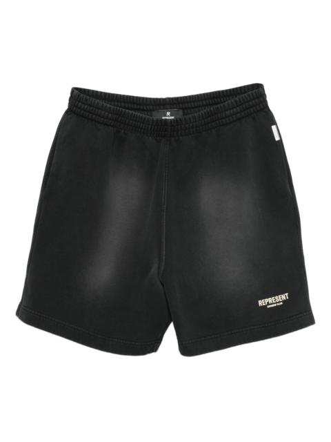 elastic-waistband cotton shorts