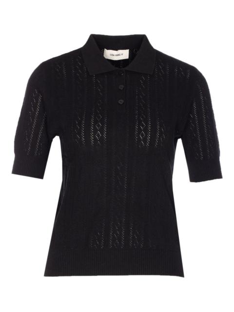 button collar polo top