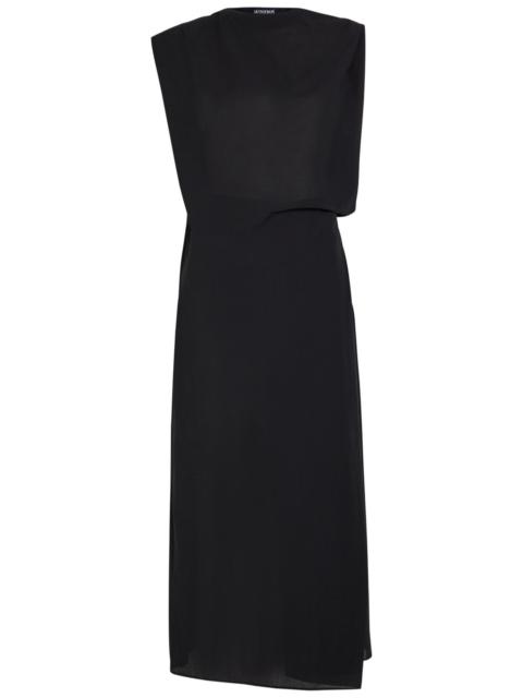 Jacquemus La Robe Drap Draped Cotton-blend Midi Dress