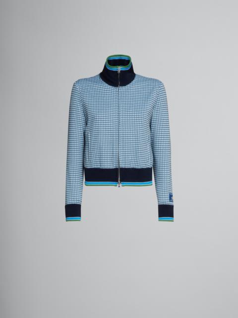 LIGHT BLUE JACQUARD FABRIC JACKET
