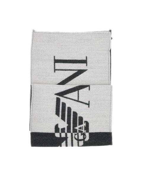 maxi logo fringed scarf