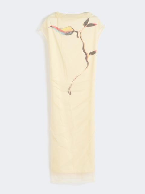 Double-layer satin dress - LIGHT YELLOW