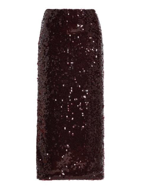 Sequined Midi Skirt brown
