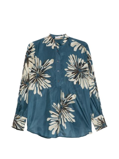 floral-print blouse