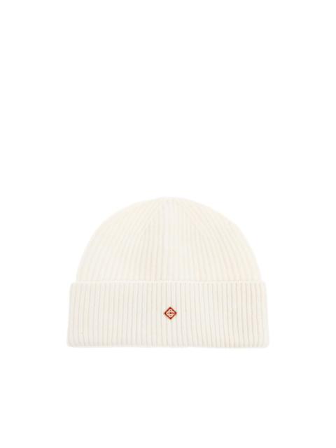 ribbed wool beanie hat